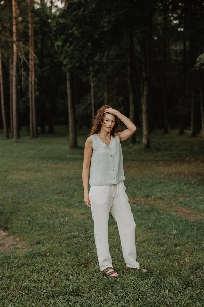 Linen pants Malmo in White from AmourLinen