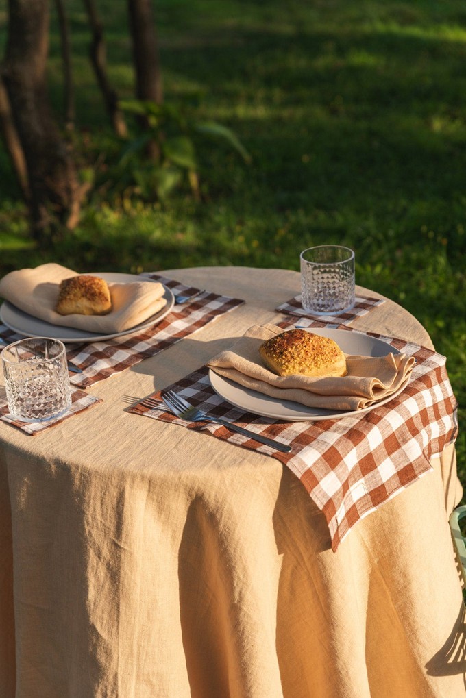 Round linen tablecloth from AmourLinen