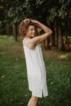 Linen slip dress ZOE in Dusty Lavender via AmourLinen