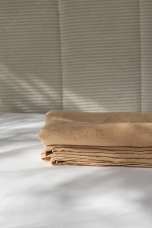 Linen flat sheet in Mustard from AmourLinen