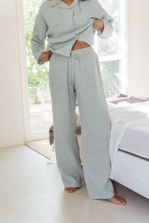 Long sleeve pajama set Snooze in Sage Green from AmourLinen