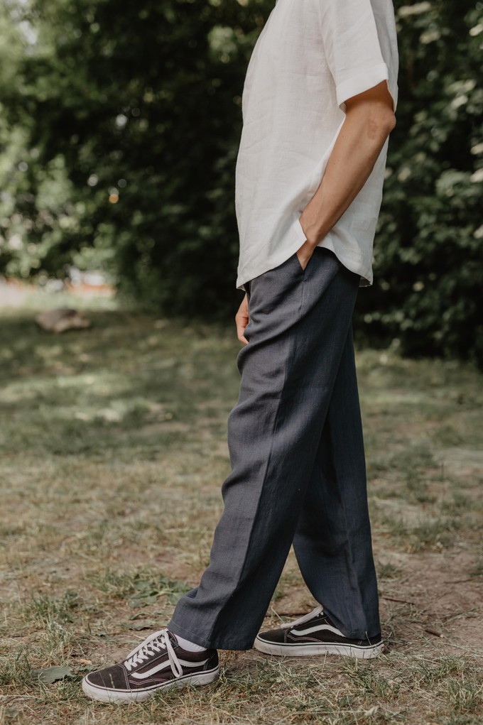 Linen pants ADONIS in Charcoal from AmourLinen