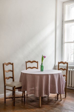 Round linen tablecloth from AmourLinen