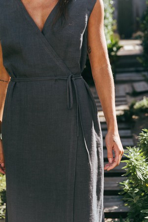 Aurora mid-length linen dress from AmourLinen