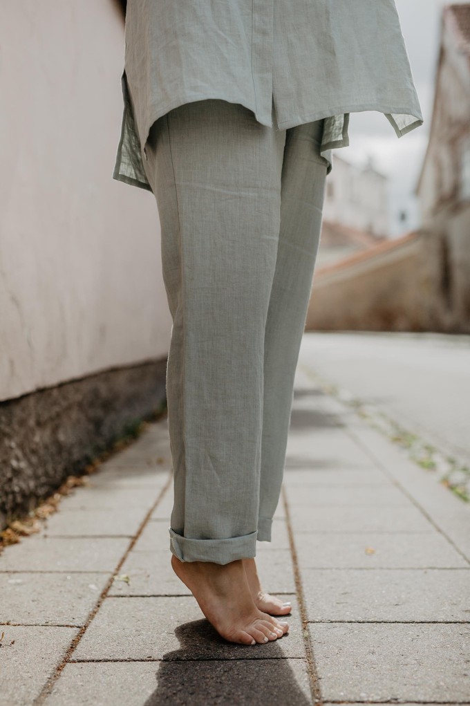 Linen suit set SAHARA in Sage Green from AmourLinen