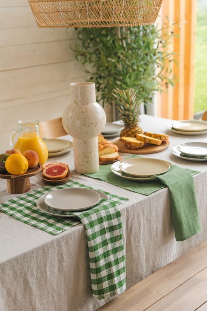 Linen placemats set of 2 in Matcha Green from AmourLinen