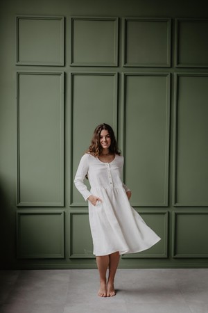 Lapland mid-length linen dress from AmourLinen