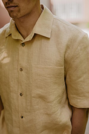 Oversized linen shirt MAGNUS in Cream from AmourLinen