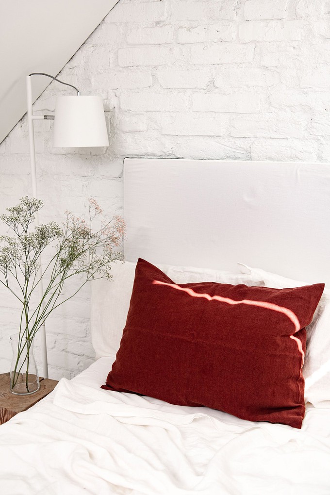 Linen pillowcase in Terracotta from AmourLinen