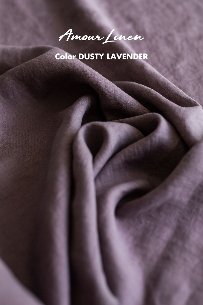 Lapland mid-length linen dress in Dusty Lavender from AmourLinen