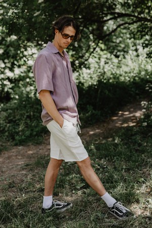 Classic linen shorts HERMES in Cream from AmourLinen