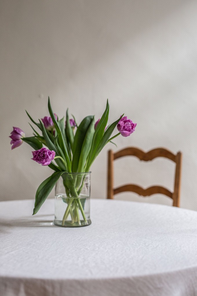 Round linen tablecloth from AmourLinen