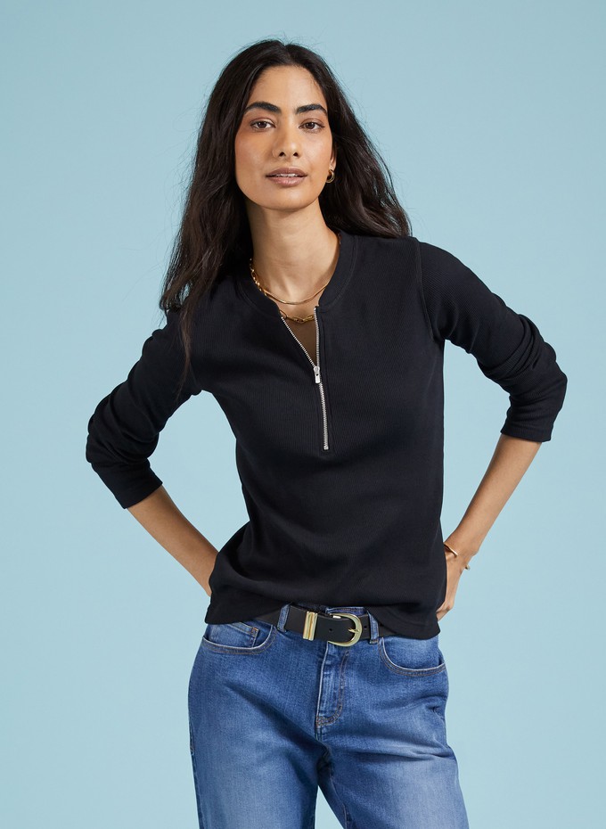 Baukjen Essentials Organic Long Sleeve Zip Top from Baukjen