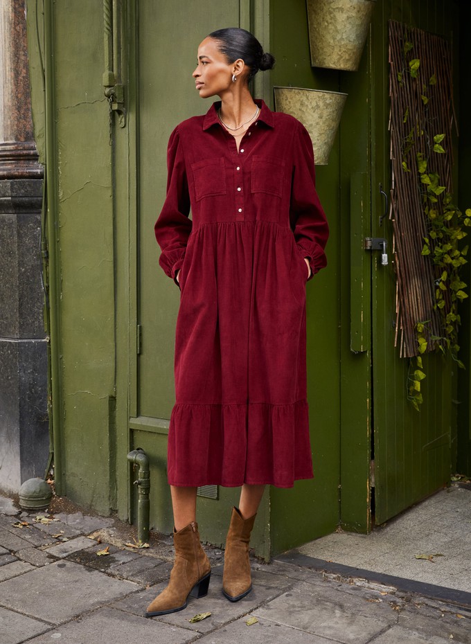 Philippa Organic Corduroy Midi Dress from Baukjen