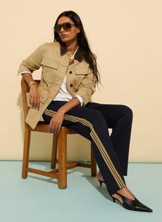 Marjorie Side Stripe Ponte Trousers via Baukjen