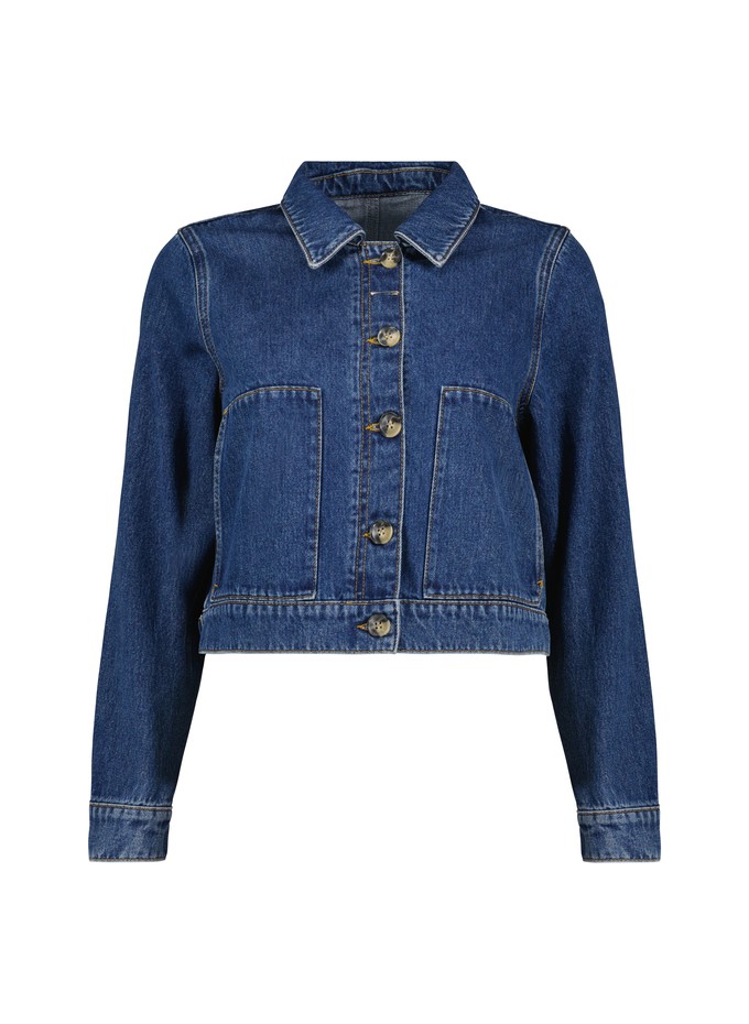 Kristi Organic Cotton Cropped Denim Jacket from Baukjen