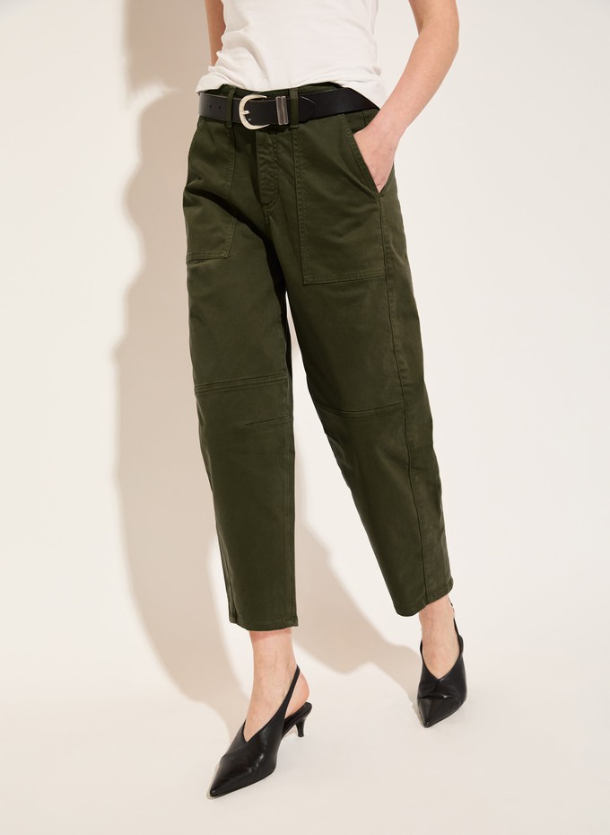 Amelia Organic Cotton Barrel Leg Cargo Trousers from Baukjen