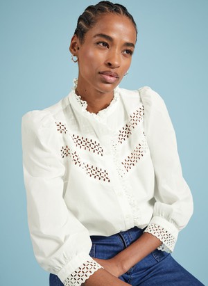 Isamaya Organic Cotton Broderie Detail Blouse from Baukjen