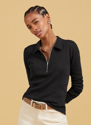 Organic Cotton Zip Collar Top from Baukjen