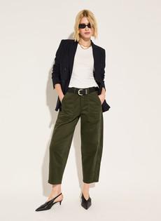 Amelia Organic Cotton Barrel Leg Cargo Trousers via Baukjen