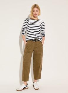 Amelia Organic Cotton Barrel Leg Cargo Trousers via Baukjen