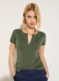 Kikki Cap Sleeve Henley Top via Baukjen