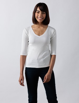 V Neck Rib Top from Bhoomi