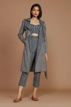 Megan Trench Coat Charcoal via Bhoomi