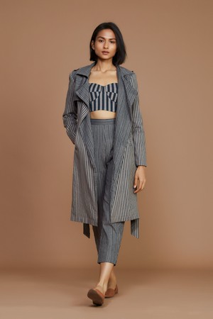 Megan Trench Coat Charcoal from Bhoomi