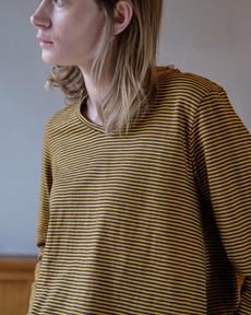 Josie V Neck Striped T via BIBICO