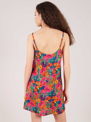 Mini Slip Dress, Upcycled Polyester, in Colourful Print from blondegonerogue