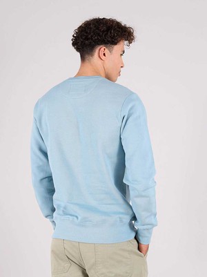 Disco Cult Embroidered Mens Sweatshirt, Organic Cotton, in Light Blue from blondegonerogue