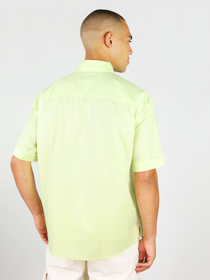 Ocean Drive Mens Relaxed Shirt, Upcycled Cotton, in Light Green from blondegonerogue