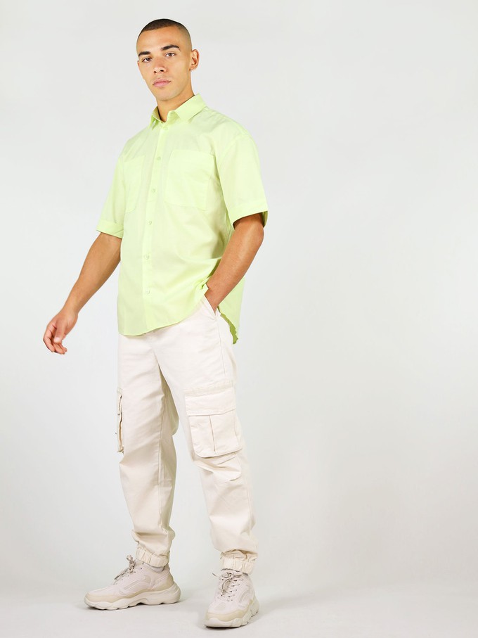 Ocean Drive Mens Relaxed Shirt, Upcycled Cotton, in Light Green from blondegonerogue