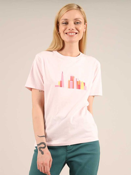 London Skyline Tee, Organic Cotton, in Pink from blondegonerogue