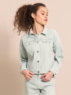 Frayed Denim Jacket, Upcycled Cotton, in Light Blue via blondegonerogue