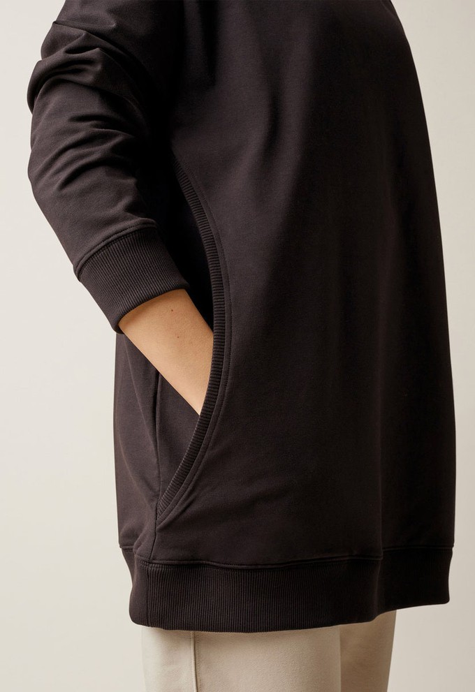 Oversized Umstandssweatshirt mit Stillfunktion - Schwarz from Boob Design