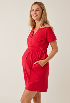 Kurzer Umstandsjumpsuit - French Red from Boob Design