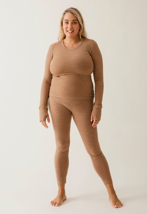 Umstandsleggings Merinowolle - Brown Melange from Boob Design