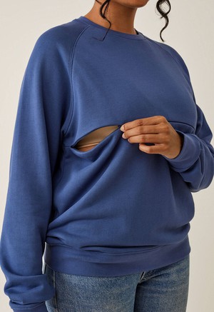 Sweatshirt mit Stillfunktion - Indigo Blue from Boob Design