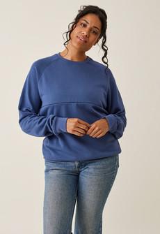 Sweatshirt mit Stillfunktion - Indigo Blue via Boob Design