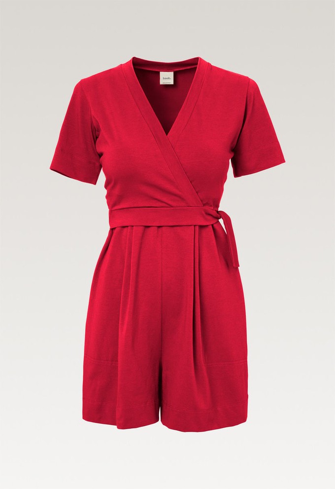 Kurzer Umstandsjumpsuit - French Red from Boob Design