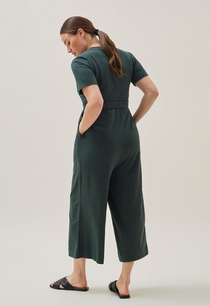 Umstandsjumpsuit mit Stillfunktion - Deep Green from Boob Design