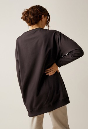 Oversized Umstandssweatshirt mit Stillfunktion - Schwarz from Boob Design