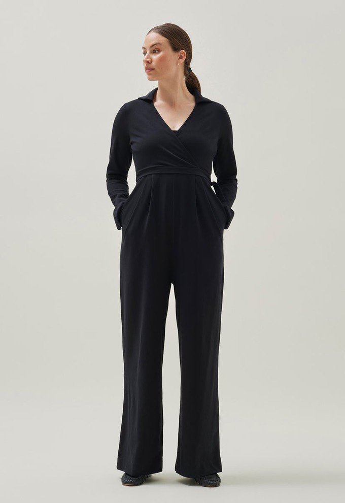 Umstands-Jumpsuit mit Kragen - Schwarz from Boob Design