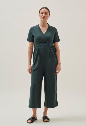 Umstandsjumpsuit mit Stillfunktion - Deep Green from Boob Design