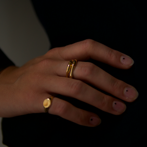 THE DOUBLE TROUBLE RING SET - Solid 14k gold from Bound Studios