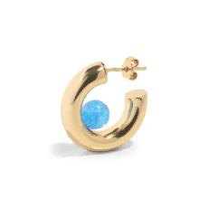 THE YUNA HOOP BLUE  - 18k gold vermeil via Bound Studios