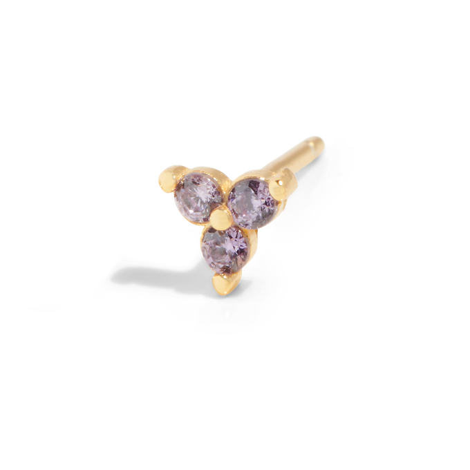 THE SALLY STUD PURPLE - 18k gold plated from Bound Studios