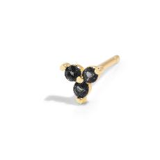 THE SALLY STUD BLACK - 18k gold plated via Bound Studios